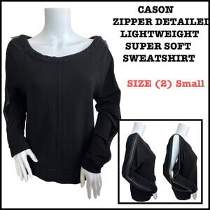 #T36 CORSON ZIPPER DETAIL LONG SLEEVE MEDIUM WEIGHT SWEATSHIRT SZ (2) S $118